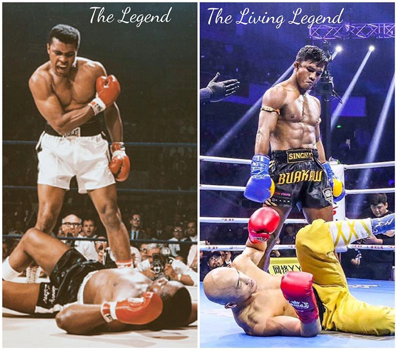 Muhammad Ali đã là huyền thoại trong làng quyền anh thế giới, còn Buakaw xứng đáng là huyền thoại sống ở bộ môn Muay Thai.